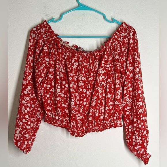Zaful Flowy Off Shoulder Crop Top Size 8 - Picture 1 of 8